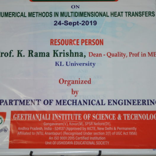 A Report on  Guest Lecture on Numerical Methods in Multi Dimensional Heat Transfers By Prof. K. RamaKrishna