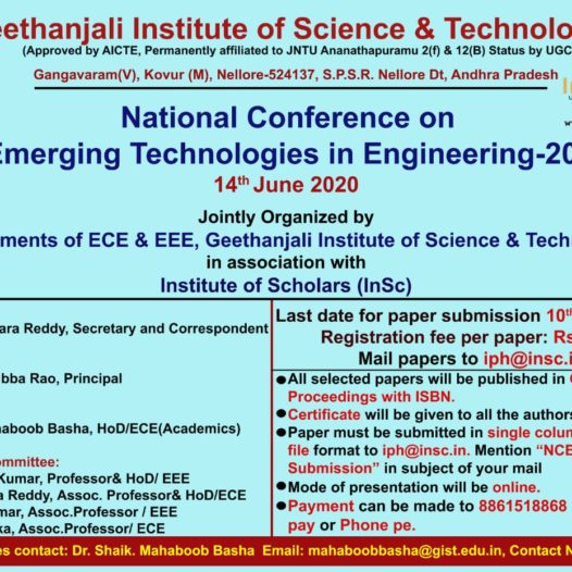 E-Conference on “National Conference on Emerging Trends in Engineering- 2020” 14th June, 2020