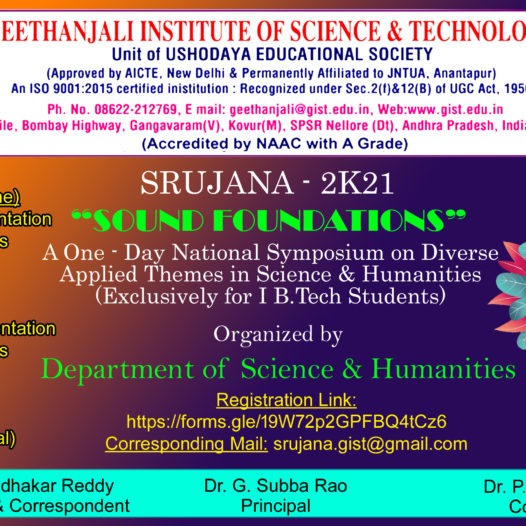 SRUJANA-2K21 National Level Symposium