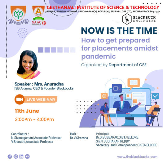 Report for Webinar on “How to get prepared for placements amidst pandemic”