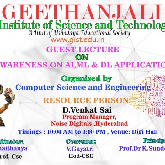 Report on Guest lecture On Awareness on AI,ML,DL Applications