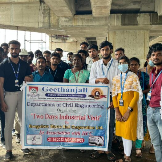 Field Visit for the III B.Tech Students of Civil on 21-10-2022 & 22-10-2022