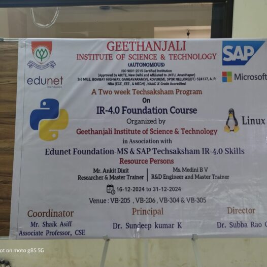 Techsaksham Program on “IR-4.0 Foundation Course