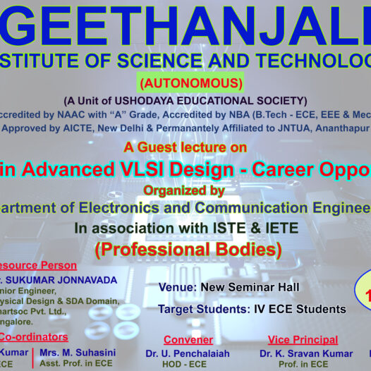 Guest Lecture Report  on “Trends in Advanced VLSI Design – Career Opportunities”