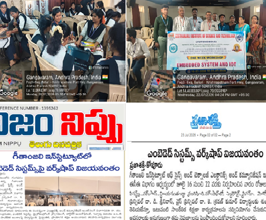 REPORT ON ONE-WEEK WORKSHOP ON “EMBEDDED SYSTEMS & IoT”